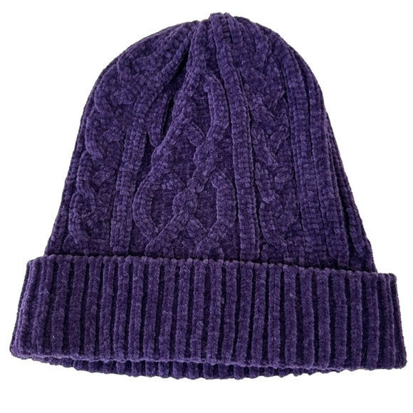 Purple Winter Knit Hat and Scarf Set - Picture 2 of 7